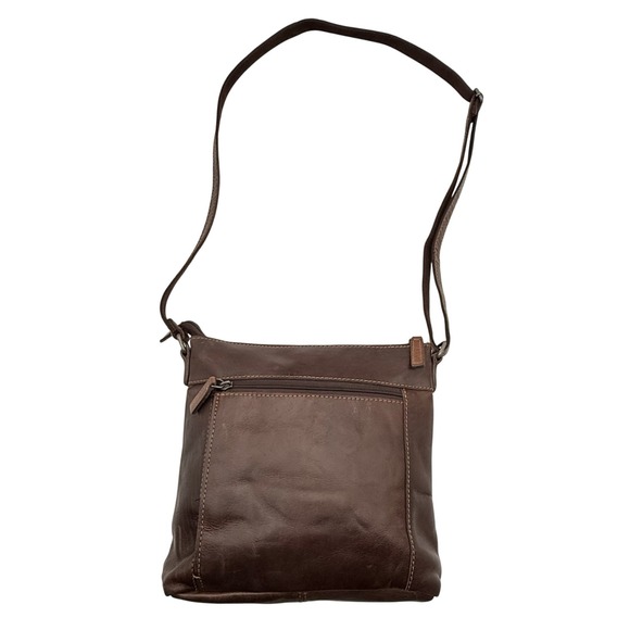 Jack Georges Voyager Leather City Crossbody Bag #7298 Brown Genuine Leather - Picture 3 of 10